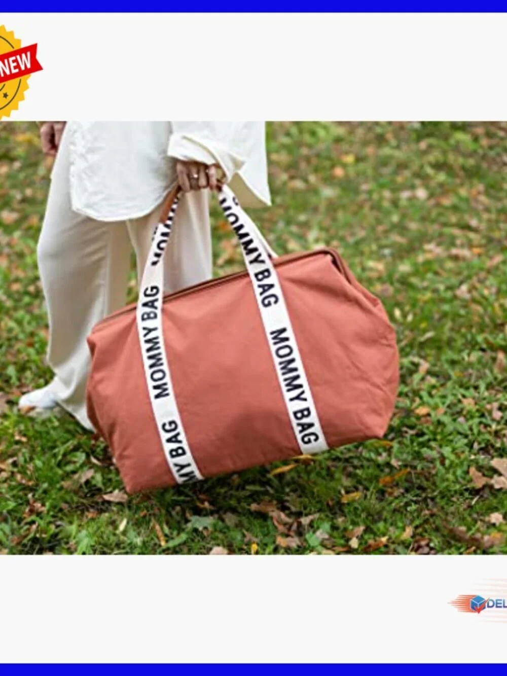 Large Water-Repellent Tote Diaper Bag with Insulated Pouch
